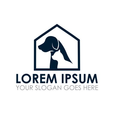 Evcil hayvan evi vektörü, veteriner logosu
