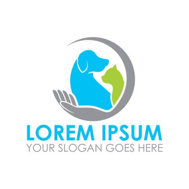 Hayvan bakımı vektörü, hayvan dükkanı logosu