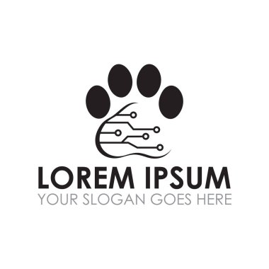 Hayvan teknolojisi vektörü, hayvan bakımı logosu
