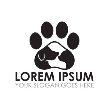 Hayvan bakımı vektörü, veteriner logosu