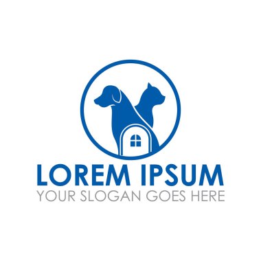 Hayvan dükkanı vektörü, evcil hayvan evi logosu