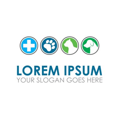 Hayvan bakımı vektörü, veteriner logosu