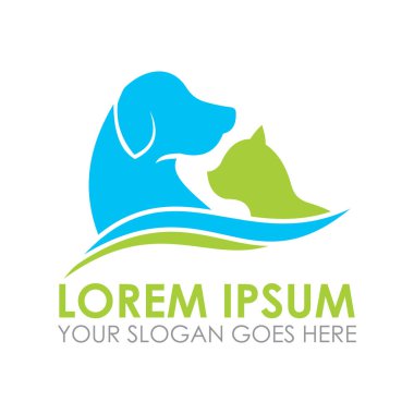 Hayvan bakımı vektörü, veteriner logosu