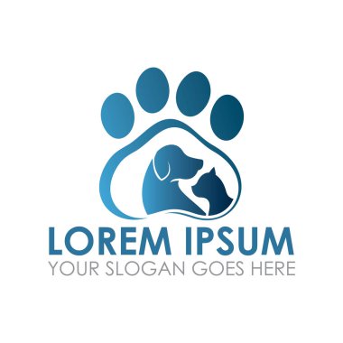 Hayvan bakımı vektörü, veteriner logosu