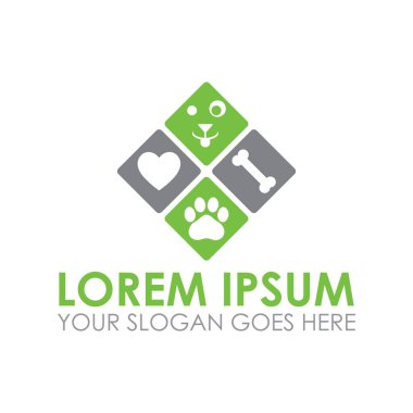 Hayvan bakımı vektörü, veteriner logosu