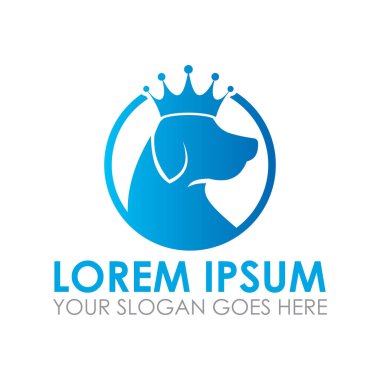 evcil hayvan kralı vektörü, hayvan bakım logosu