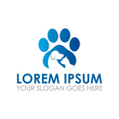 Hayvan bakımı vektörü, veteriner logosu