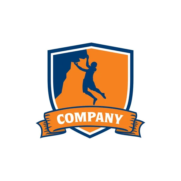 Logotipo Rock Climb Vector Logotipo Climbing — Vector de stock