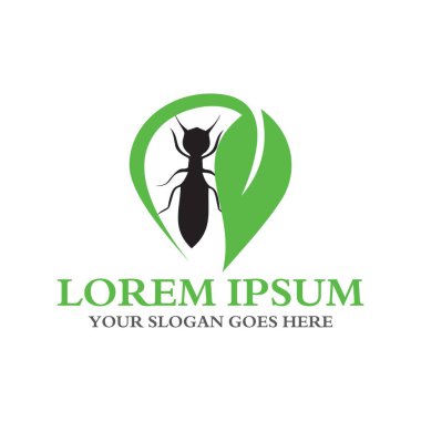 Doğa böcek ilacı logosu, böcek kontrol logosu.