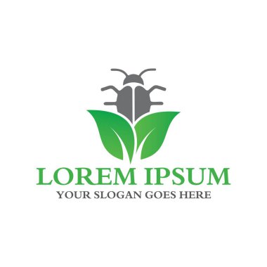 Doğa böcek ilacı logosu, böcek kontrol logosu.