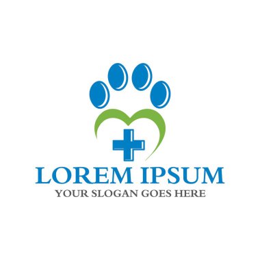 Hayvan bakım logosu, veteriner logosu.