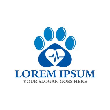 Hayvan bakım logosu, veteriner logosu.