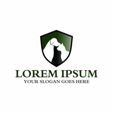 Hayvan bakım logosu, veteriner logosu.