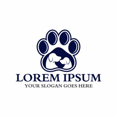 Hayvan bakım logosu, veteriner logosu.