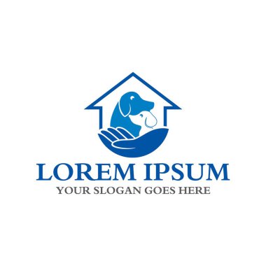 Hayvan bakım logosu, veteriner logosu.