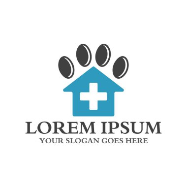 Hayvan bakım logosu, veteriner logosu.