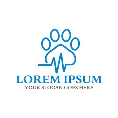 Hayvan bakım logosu, veteriner logosu.