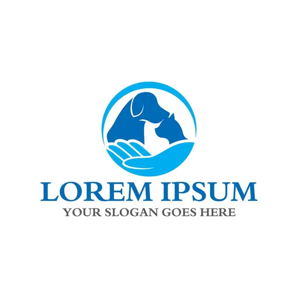 Hayvan bakım logosu, veteriner logosu.