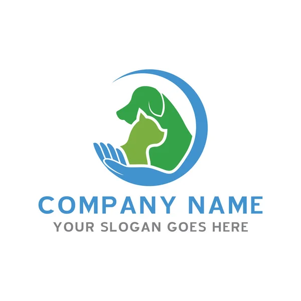 Hayvan bakım logosu, veteriner logosu.