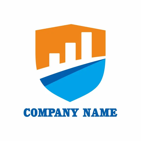 Logo Finanza Scudo Logo Finanziario — Vettoriale Stock