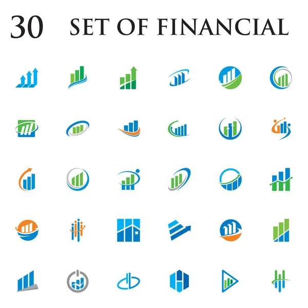 Set Chart Vector Set Finance Logo — Stock Vector