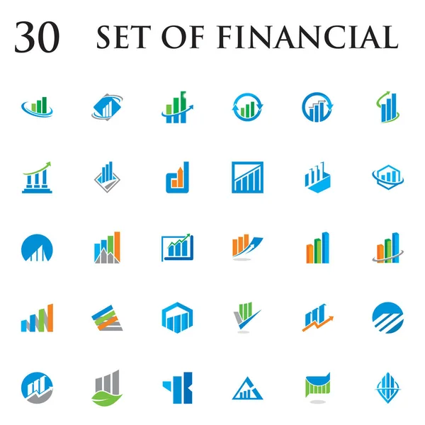 Set Chart Vector Set Finance Logo — Vetor de Stock