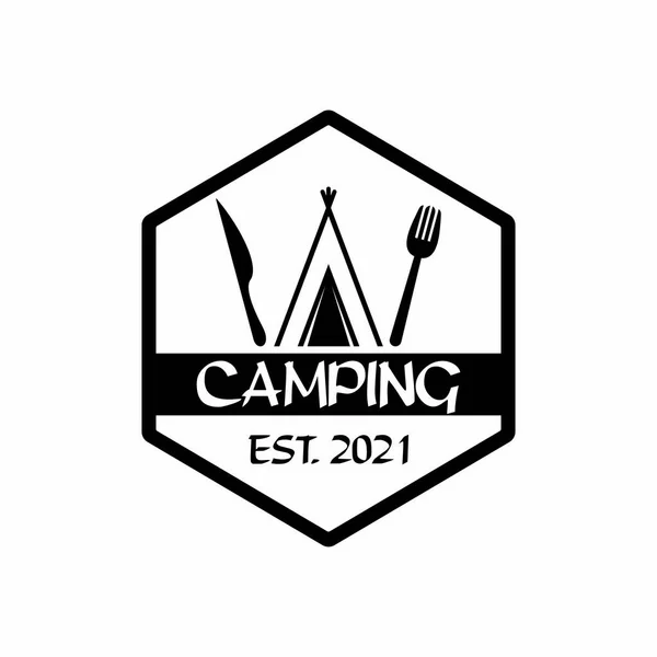 Logotipo Acampamento Vetor Logotipo Livre — Vetor de Stock