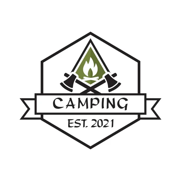 Logo Camping Vector Logo Aventura — Vector de stock