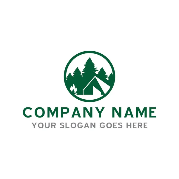 Logo Camping Vector Logo Aventura — Vector de stock