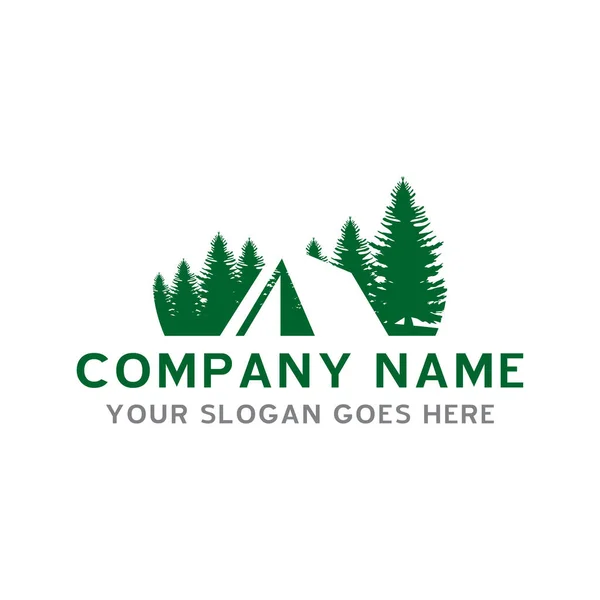 Logotipo Acampamento Aventura Logo Vector — Vetor de Stock