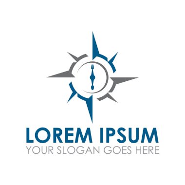 Pusula yemek vektörü, restoran haritası logosu