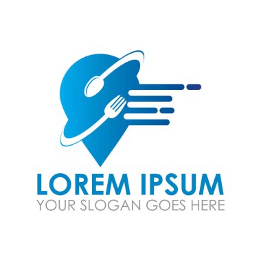 Fast food dağıtım vektörü, restoran logosu