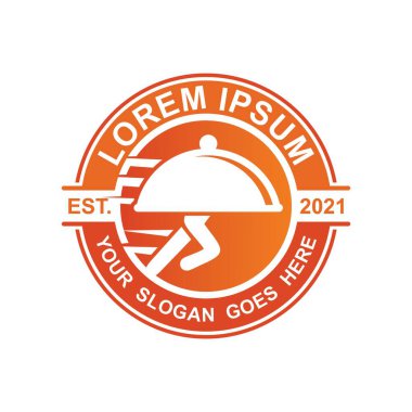 Restoran logosu, teslimat logosu vektörü