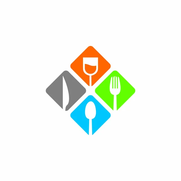 Restaurant Abstrait Vecteur Logo Alimentaire — Image vectorielle