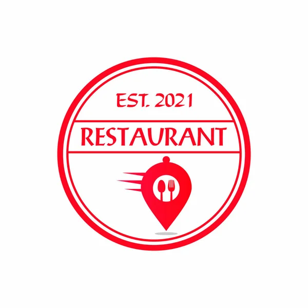 Logo Entrega Vector Del Logotipo Del Restaurante — Archivo Imágenes Vectoriales