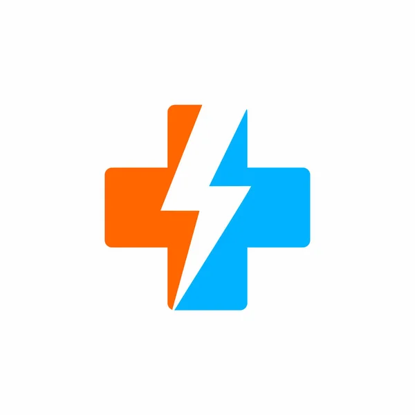 Medisch Tech Logo Donder Gezond Logo — Stockvector