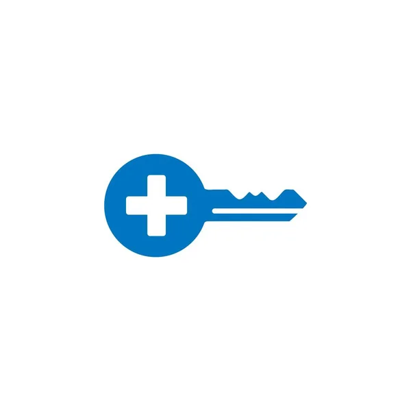 Υγιές Λογότυπο Κλειδί Λογότυπο Ιατρικής Ασφάλειας — Διανυσματικό Αρχείο