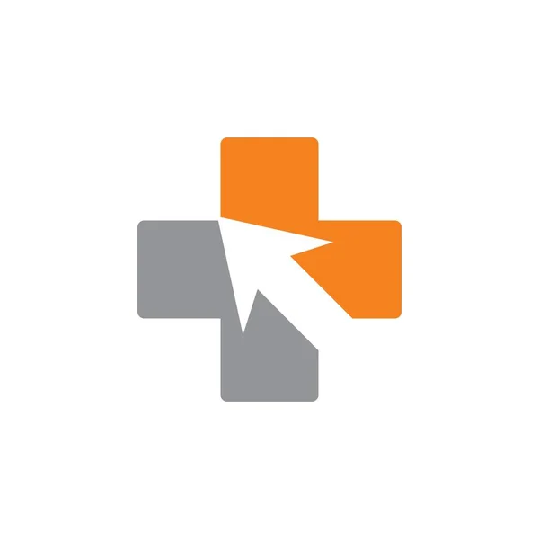 Logo Clic Médical Logo Tech Sain — Image vectorielle
