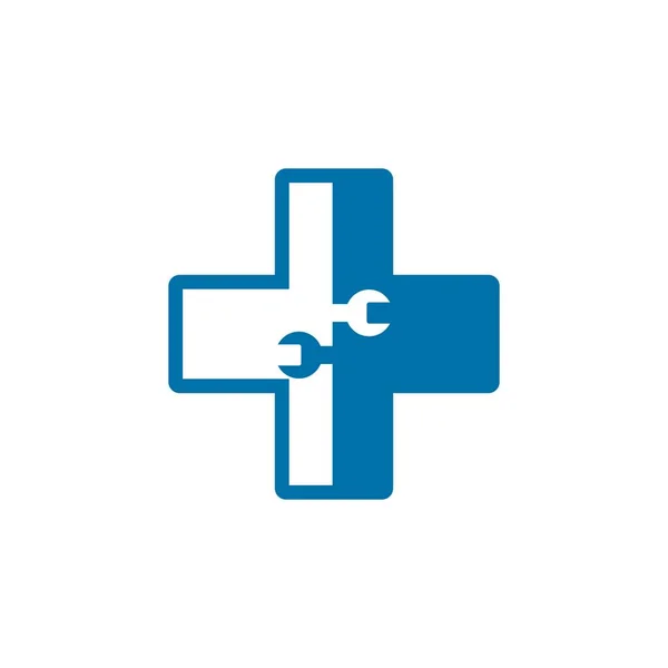 Logo Réparation Médicale Logo Service Sain — Image vectorielle