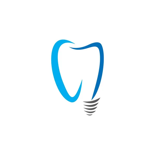 Dental Implant Logo Dentist Care Logo — Stock Vector