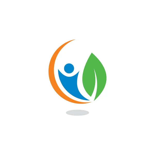 Absztrakt People Vector Health Logo — Stock Vector