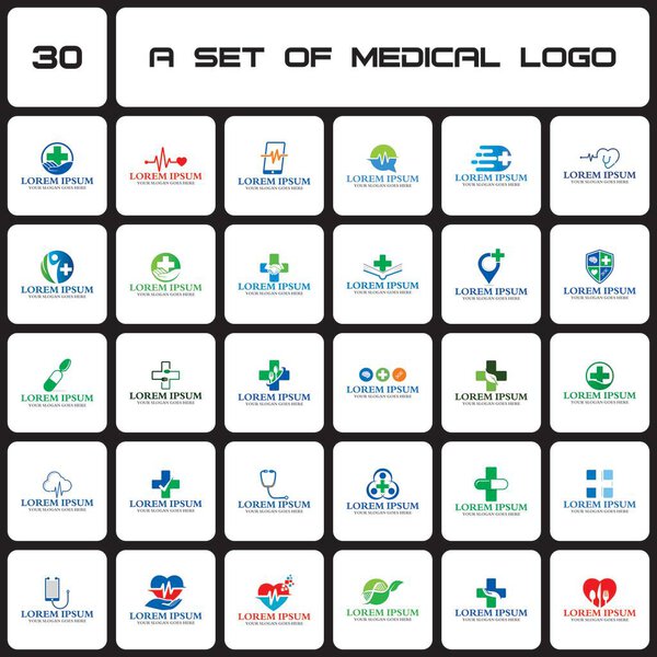 A Set Of Medical Logo , A Set Of Pharmacy Logo