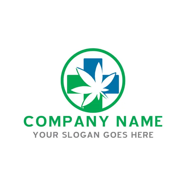 Logo Cannabis Vector Del Logotipo Médico — Vector de stock