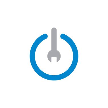 Düğme güç onarım logosu, onarım servis logosu