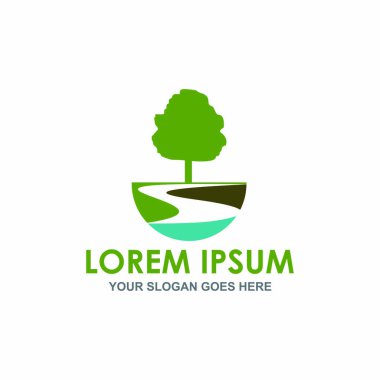 ağaç manzarası logo vektör resmi