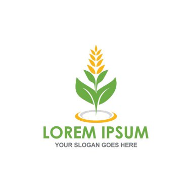 Doğal organik vektör, tarım logosu