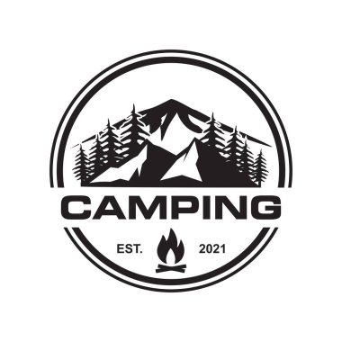 kamp vektörü, macera logo vektörü