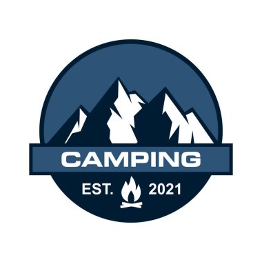 kamp vektörü, macera logo vektörü