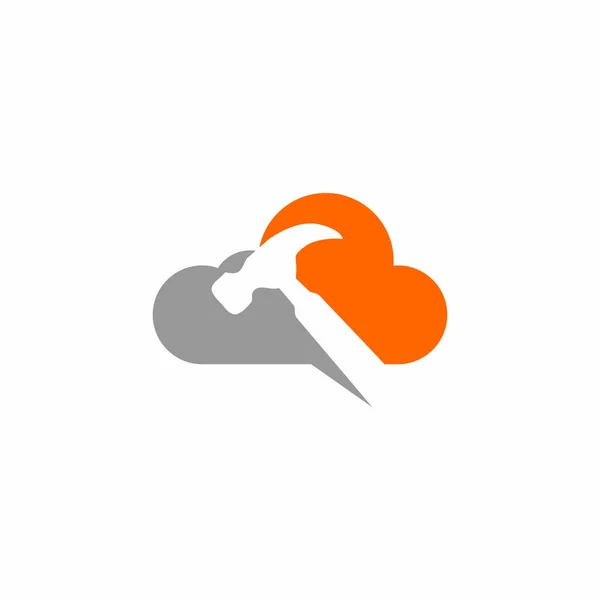 Bulut Servis Logosu Bulut Onarım Logosu — Stok Vektör