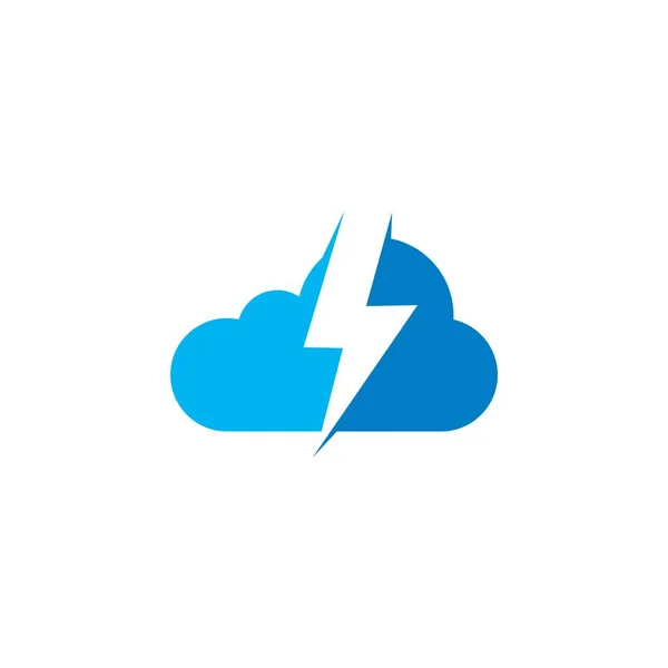 Thunderbolt Logo Cloud Logo — Stockvector